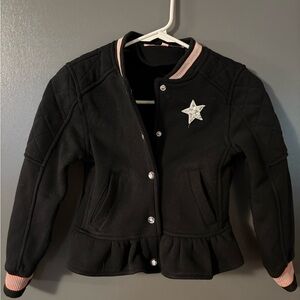 Urban Republic Black/pink Kids Jacket, Snap front and fleece lined. SZ-6X